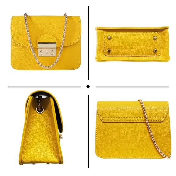Small Evening Bags for Women Crossbody Bag Chain Yellow-mini Size Clutch - Picture 7 of 7